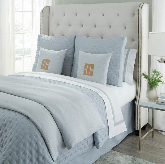 Houston Quilted Coverlet | Denim-Inspired Linen