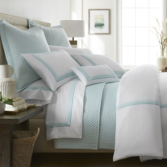 Remy Pillowcases by Home Treasures | Italian Sateen with Distinquished Embroidery