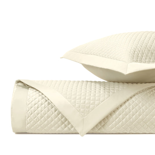 Diamond Quilted Coverlet Set in Royal Sateen by Home Treasures | Made in the USA of the finest Italian fabrics