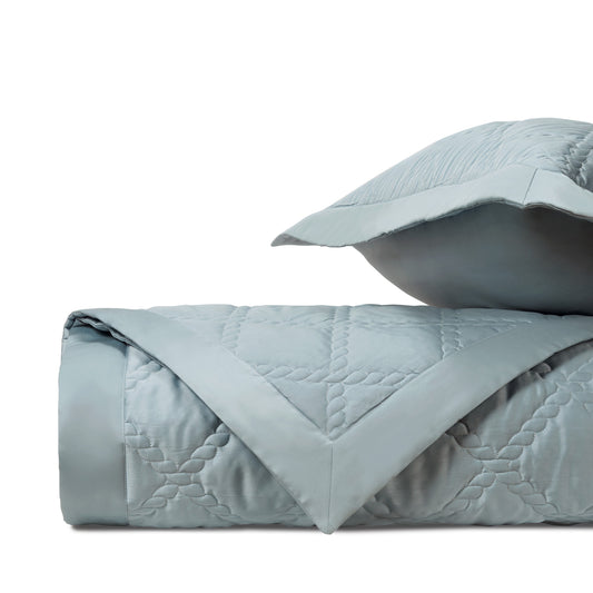 Liberty Quilted Coverlet Set in Royal Sateen by Home Treasures | Made in the USA of the finest Italian fabrics
