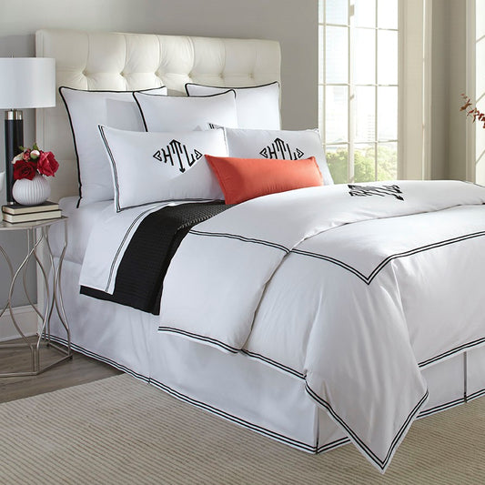 Madison by Home Treasures | The Modern Hotel Bed | Sleek & Elegant Satin Stitch, Handcrafted in the USA
