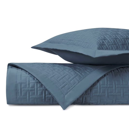 Parquet Quilted Coverlet Set in Royal Sateen by Home Treasures | Made in the USA of the finest Italian fabrics