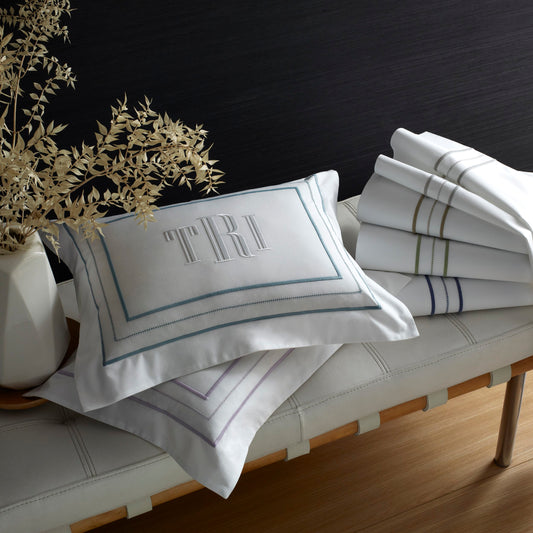 Triad by Home Treasures| Crisp and Classic Embroidered Percale, Handcrafted in the USA
